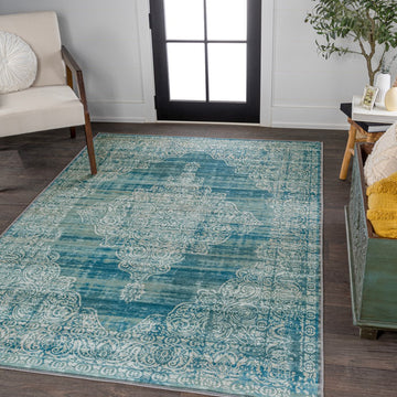 Regis Bohemian Medallion Washable Area Rug